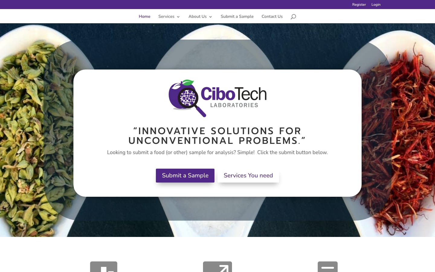 Cibo Tech Labs website homepage screenshot